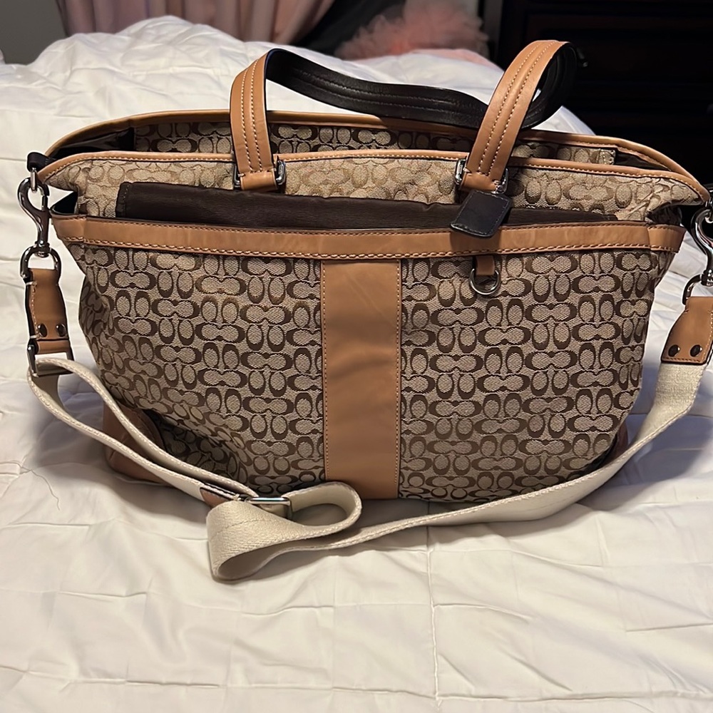 Authentic Brown Coach Diaper Bag